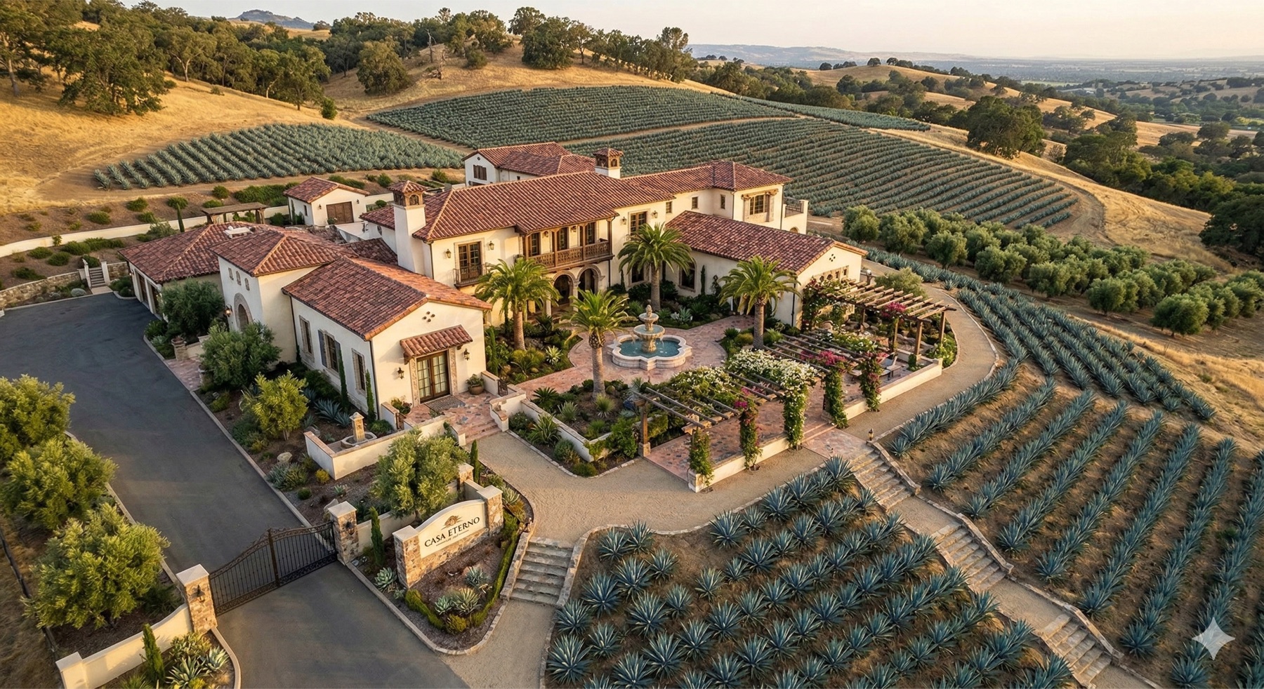 Casa Eterno estate among the blue agave fields